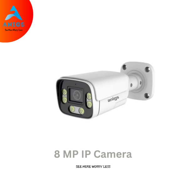 ANIGS 8MP IP / NETWORK BULLET STARLIGHT CAMERA 6MM color with DUAL (AGI 8M B5SL-MD)